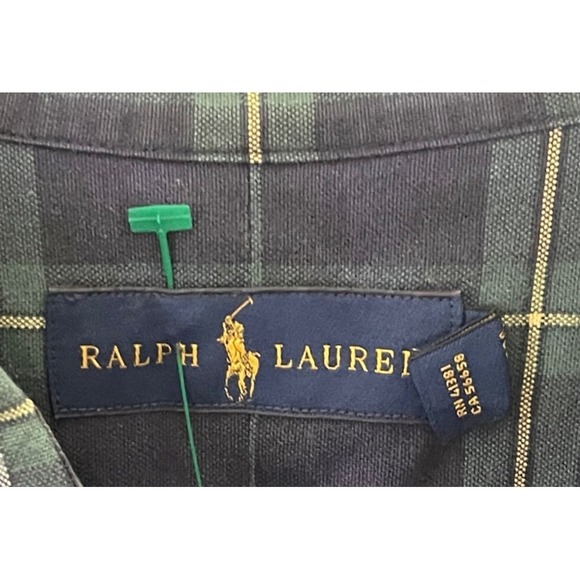 Ralph Lauren Shirt Men's 2XLT Blue Green Plaid Long Sleeve Pocket - Picture 4 of 4